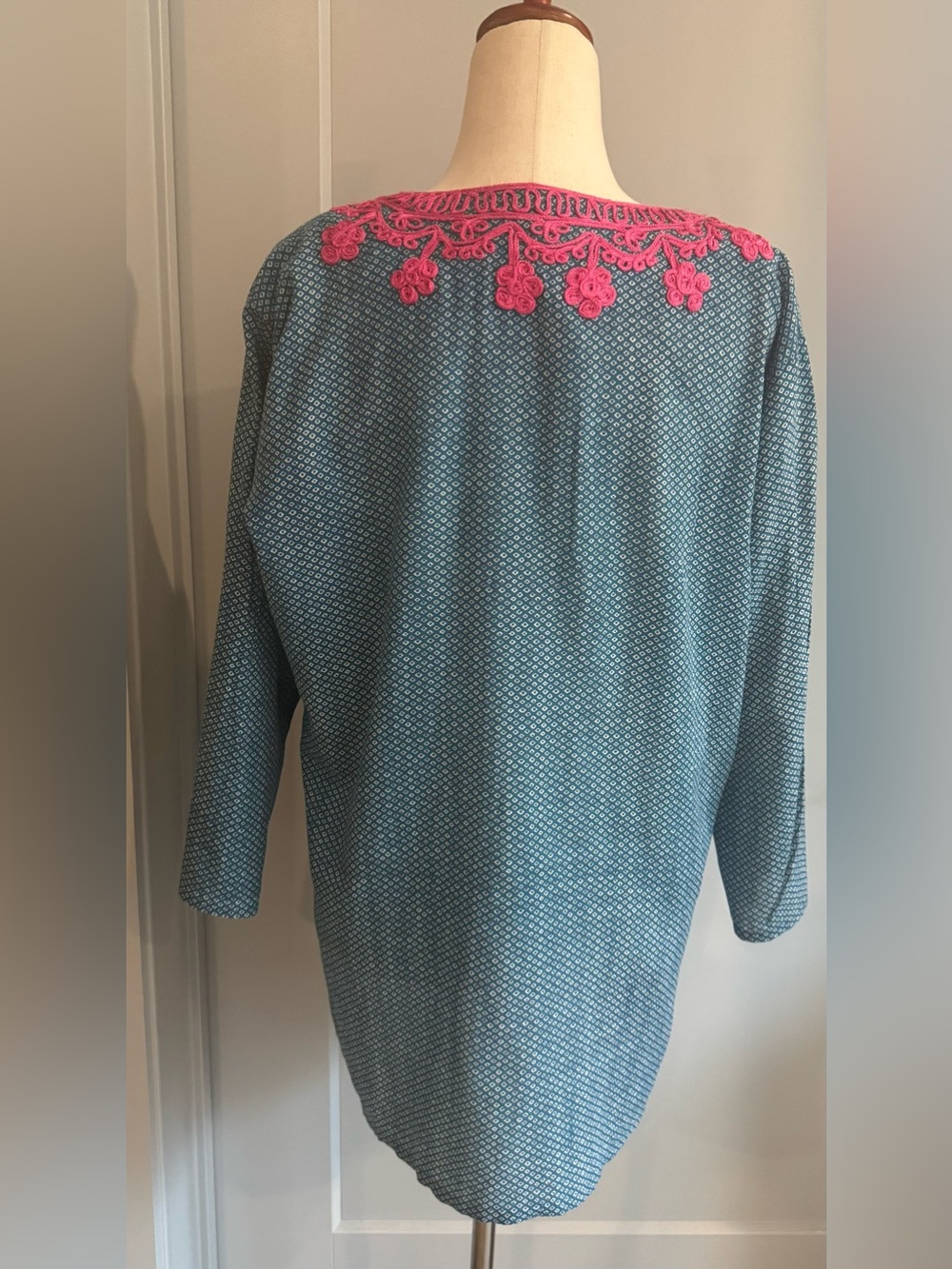 Roller Rabbit Blue Tunic with Pink Embroidery - Picture 6 of 7